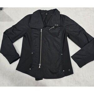 Element Women's Black Asymmetric Zip Moto Tech Jacket Mesh Trim Size M Excellent
